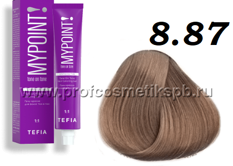 8.87 светлый блондин коричнево-фиолетовый Гель-краска для волос тон в тонMYPOINT TEFIA 60 мл. - MYPOINT TEFIA